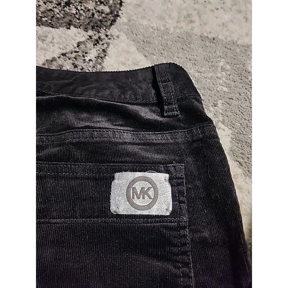 Michael Kors Corduroy Pants Women Sz 8 Gray Flare Leg Boho Retro Fall Stretch